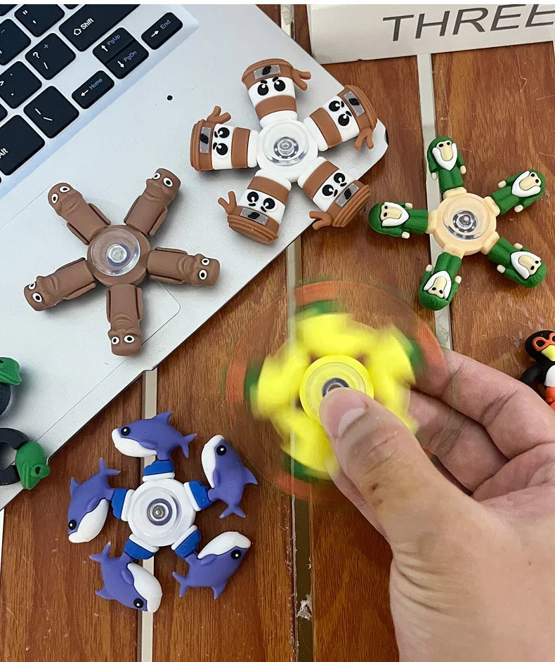 Italian Brainrot Tung Fidget Spinner — Deformed Chain Anti-Stress Hand Spinner Sensory Gyro Toy for Adults