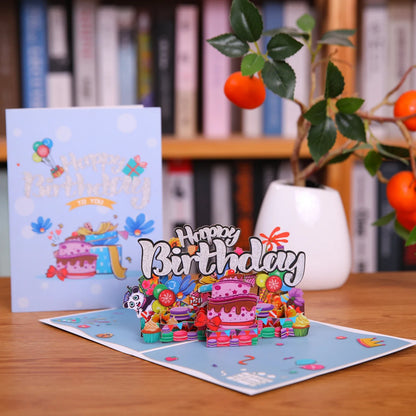 3D Pop Up Happy Birthday Card - Greeting Card Gift for Business, Kids, Wife, Husband, Baby Shower