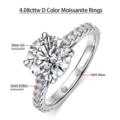 Serenity D Color VVS1 Moissanite Row Ring 1.4cttw — 100% S925 Sterling Silver Lab Diamond Ring for Women, 18K Plated Anniversary Gift