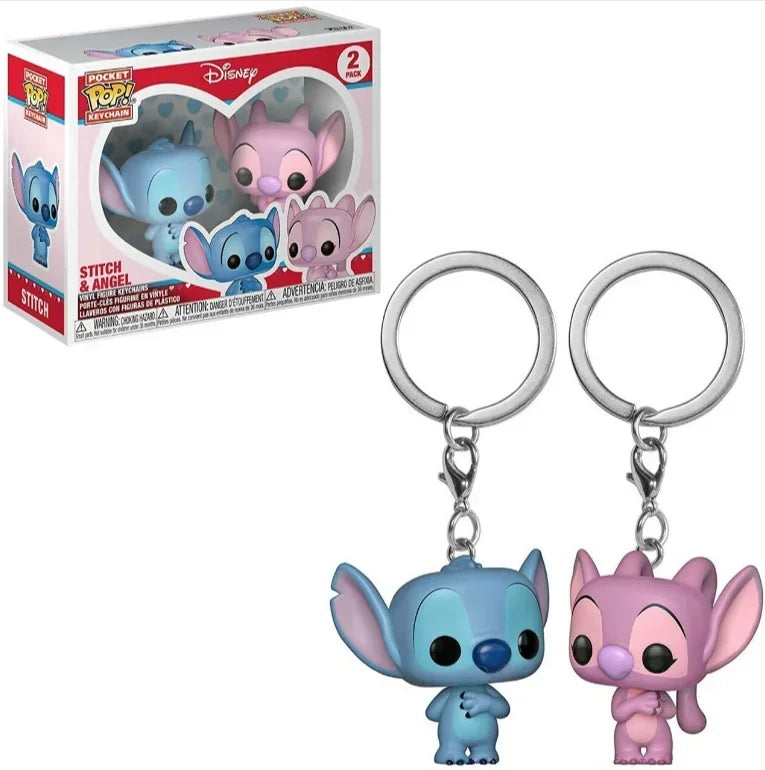 Funko Pocket Pop Keychains 22 Styles – Mickey, Minnie, Donald, Stitch, Angel, Elvis, Lilo & Scrump Vinyl Figure Toys