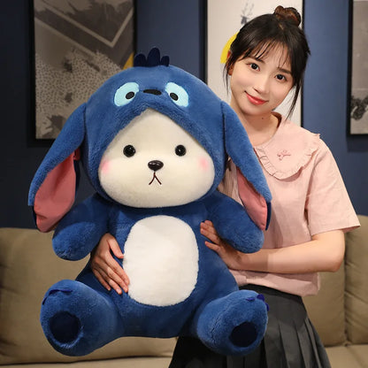 30cm Cute Bear-to-Disney Stitch Plush Toy – Soft Stuffed Cartoon Animal Doll, Perfect Birthday & Christmas Gift