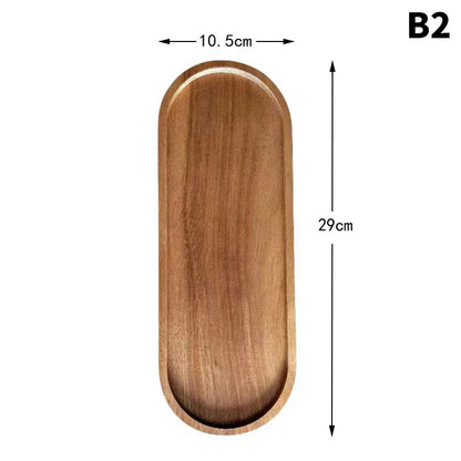 Solid Wood Round Dessert Plate – Japanese-Style Wooden Tray for Snacks, Dried Fruit & Tableware