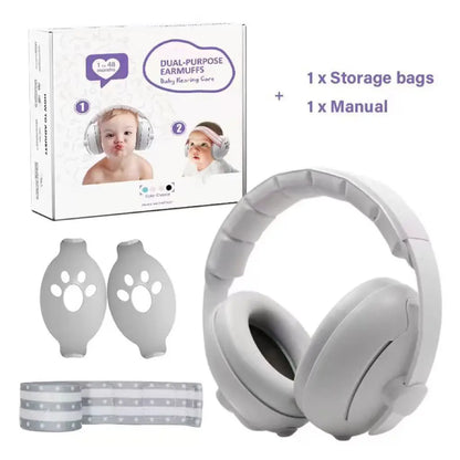 2 in 1 Baby Ear Protection Noise Cancelling Headphones – Convertible Design Earmuffs for Improved Sleep