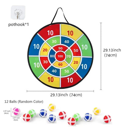 Kids Sticky Ball Dart Board Game - 74cm Interactive Educational Math Toy for Indoor & Outdoor Play