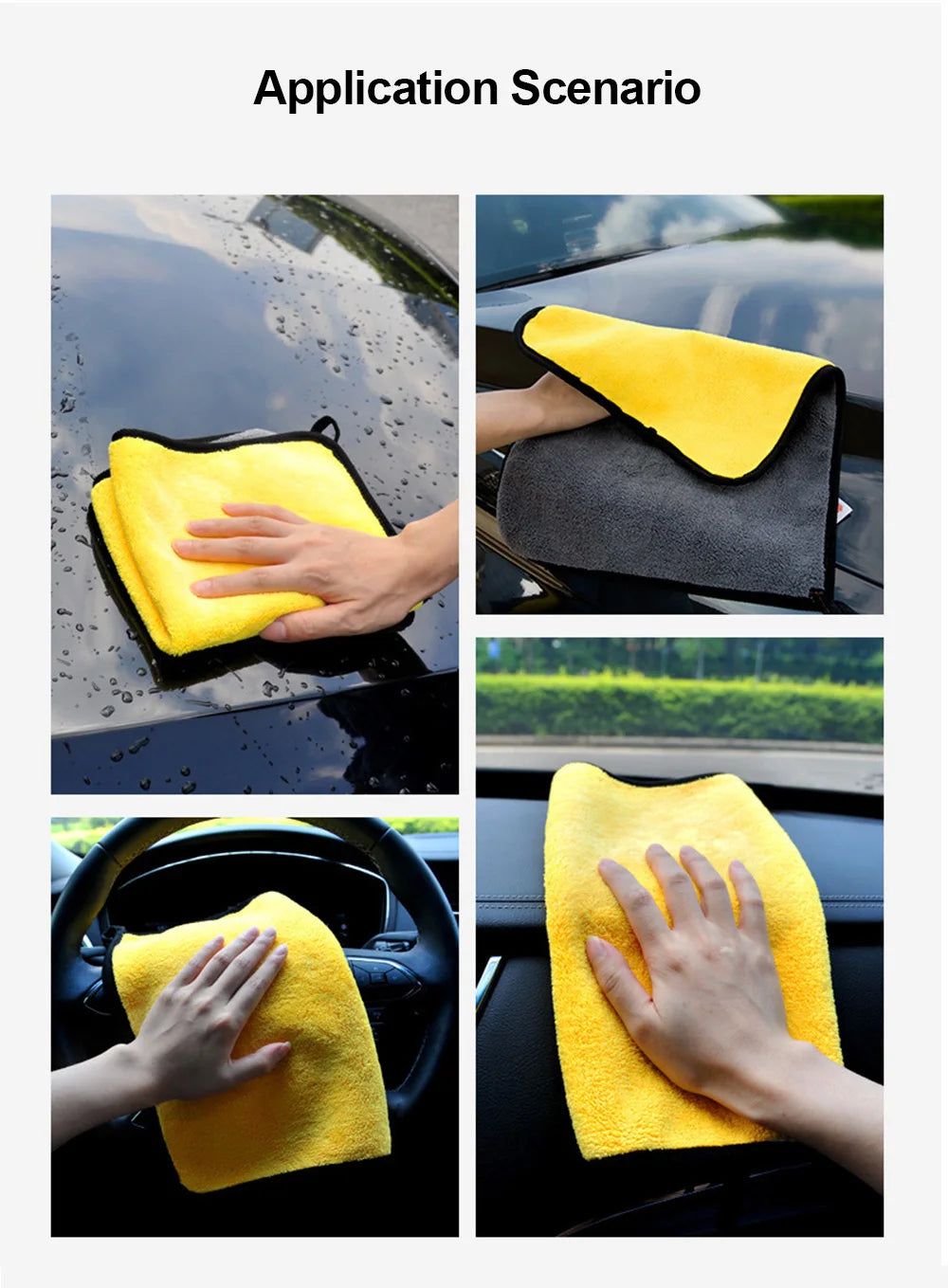 5/10/15/20PC Microfiber Car Cleaning Towels – High Absorption Multipurpose Cloths for Car Wash & Kitchen Cleaning