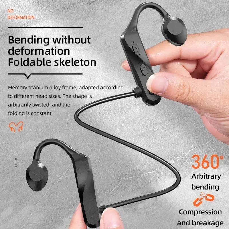 Immerse in Sound: K69 Bone Conduction Bluetooth Earphones - Hifi Music Headphones with Sport Ear-hook, Wireless Headsets, Mic, and Waterproof Earbuds