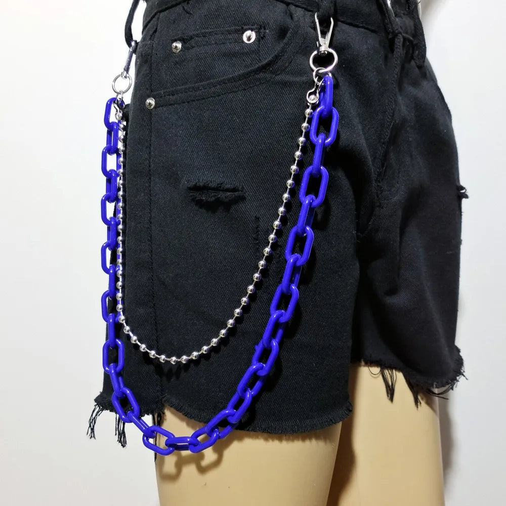 Punk Silver Waist Chain Belt – Hip-Hop Rock Metal Chain for Jeans & Pants Jewelry