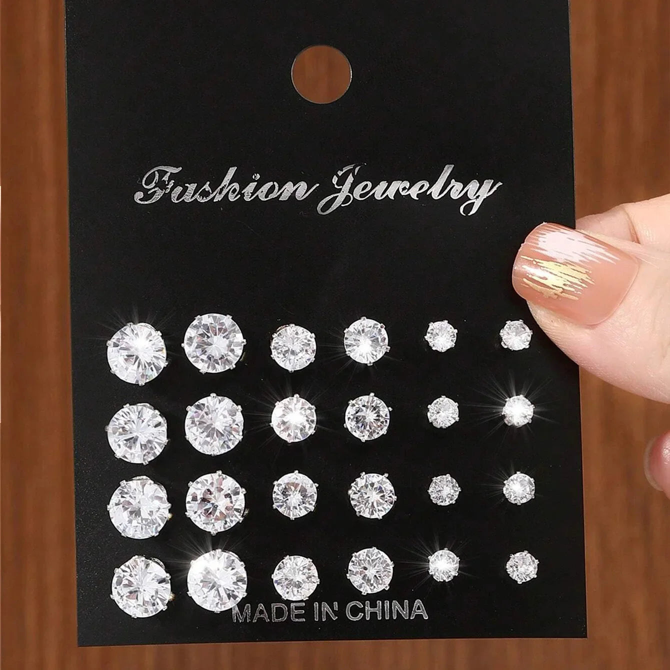 12 Pairs Luxurious Zirconia Earrings Set – Shiny Elegant Simple Stud Jewelry Gift for Parties, Couples & Daily Wear