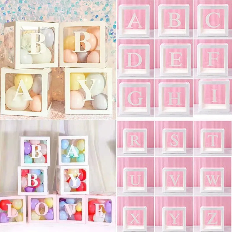 Transparent Letter Balloon Box - Ideal for Baby Showers, Birthdays, and Weddings - Party Supplies for 1st Birthdays and More!