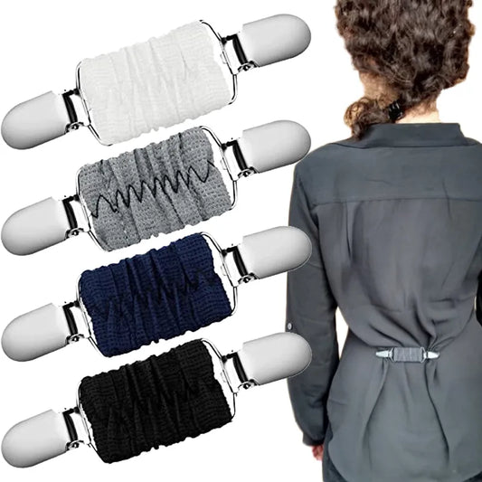 Elastic Dress Cinch Clips Set - Clothes Tightening Clips for Dresses, Cardigans, Shirts - Collar & Back Cinch for Women and Kids