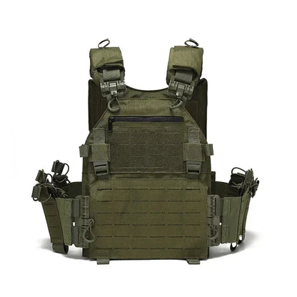New Combat Vest 6094 – Lightweight Quick Release Laser Cut Tactical Gear for Hunting, Black Tactical Vest