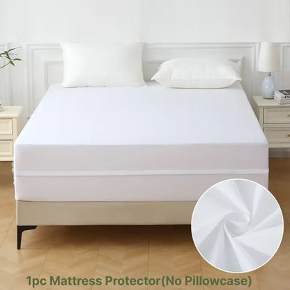 6-Sided Waterproof Mattress Protector - Dustproof Zipper Encasement Soft Comfortable Bed Cover