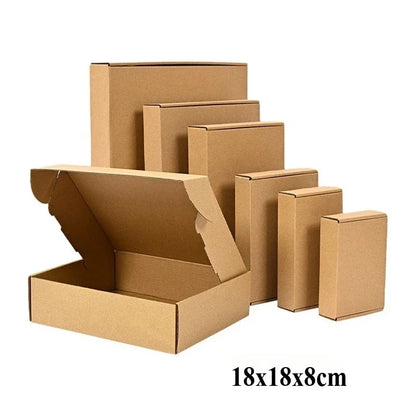 20/10PCS Corrugated Box Mailers – Brown Kraft Cardboard Shipping Boxes for Durable Packaging & Mailing