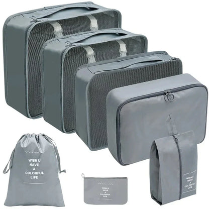 7–10 Pc Travel Organizer Storage Bags Set – Portable Packing Cubes for Suitcase, Clothes, Shoes & Luggage Tidy Pouch