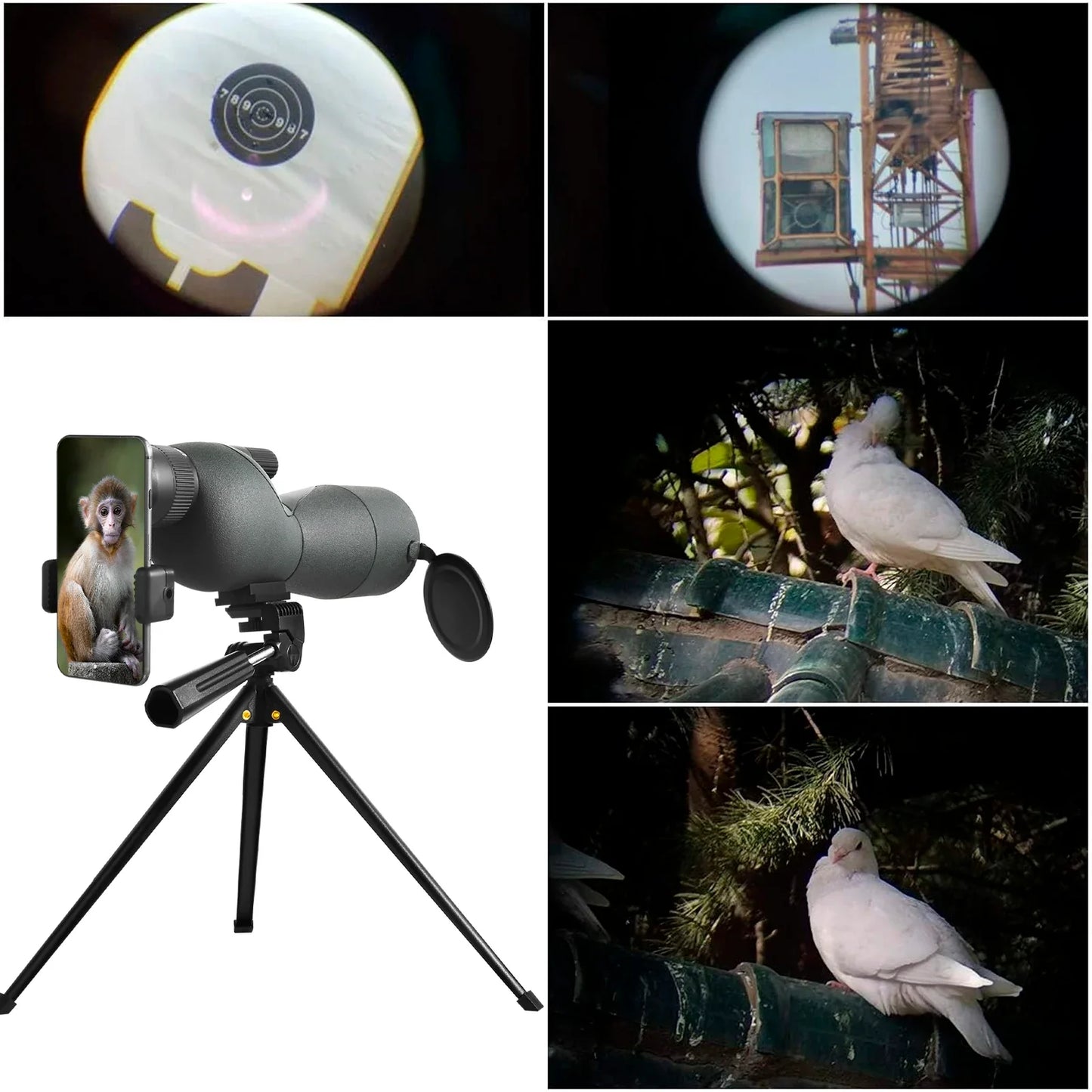 Powerful 25-75x60 Telescope Spotting Scope - Zoom Monocular FMC BAK4 Waterproof for Bird Watching, Target Shooting with Tripod
