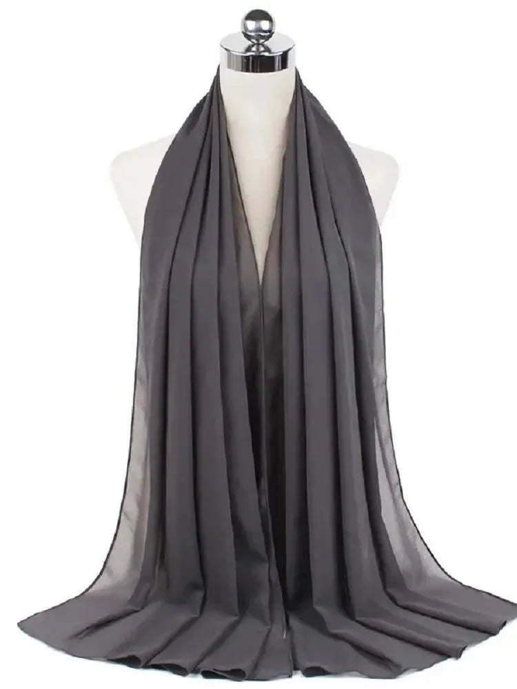 Women’s Solid Chiffon Instant Hijab – Ready-to-Wear Islamic Scarf, Muslim Shawl & Arab Head Wrap