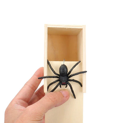 Trick Spider Wooden Scare Box – Funny Hidden Prank Toy for Friends, Office & Fun Games