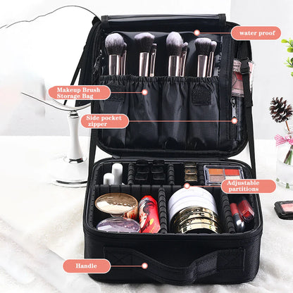 YANZA Professional Makeup Case – Cosmetic Organizer & Travel Storage Box for Brushes, Beauty Tools, and Manicure Supplies