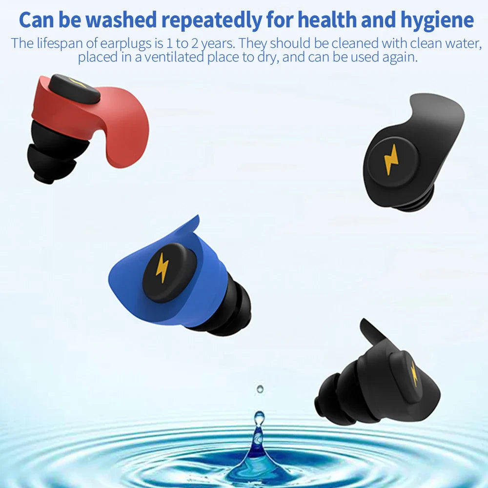6PCS Three-Layer Silicone Earplugs — Anti-Noise Soft Comfort Ear Protectors for Sleeping