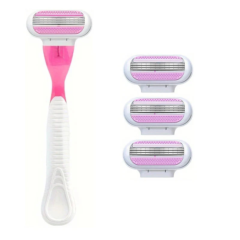 Women’s Safety Razor Blades Set – 3-Layer Replacement Shaver Heads for Smooth Bikini & Body Hair Removal