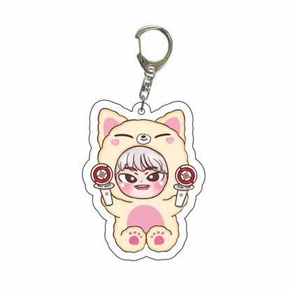 8pcs KPOP Acrylic Keychain Set — Cute Bag Pendants for Fans & Gifts