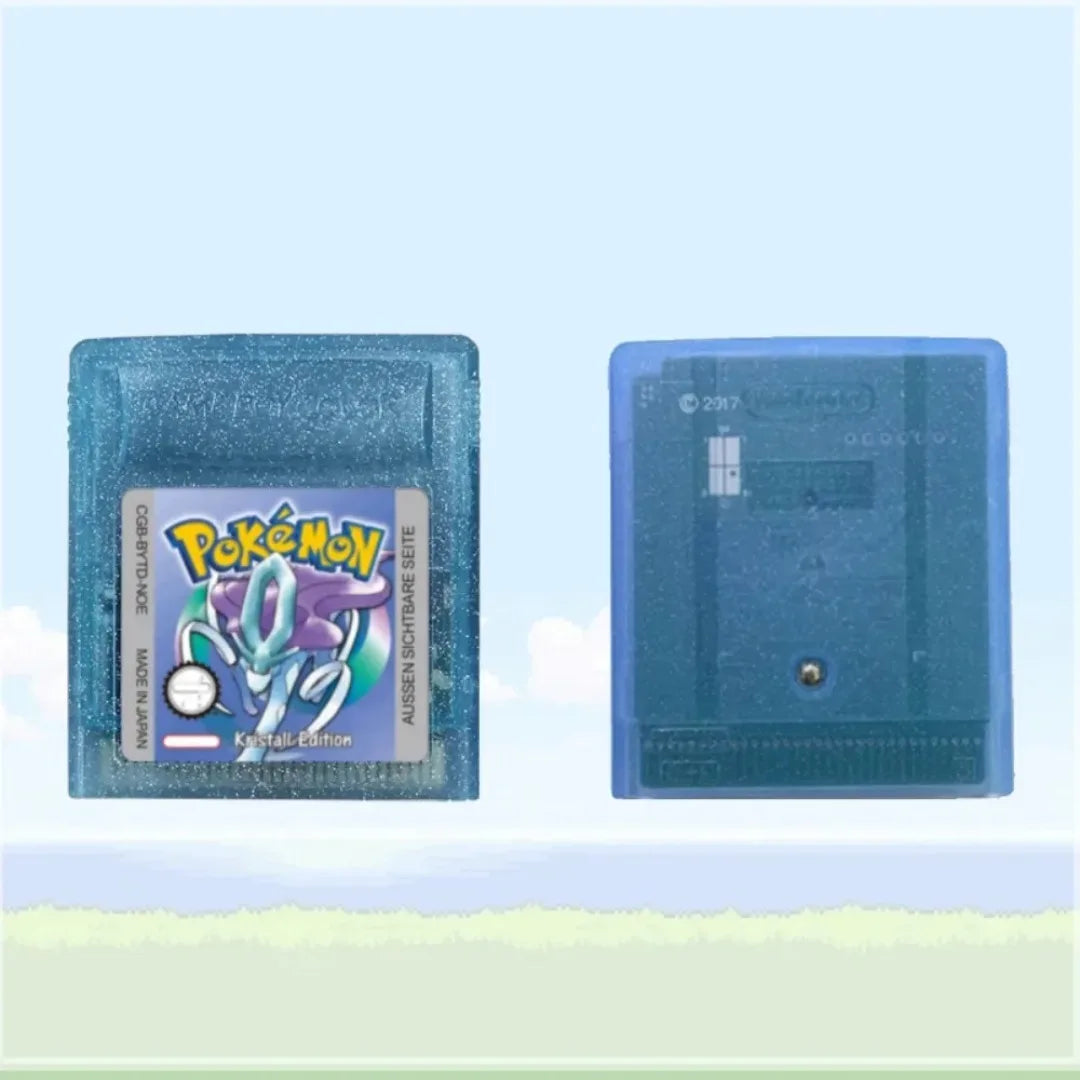 Pokemon GBC Game Cartridge - 16-Bit Video Game Card in Red, Blue, Crystal, Gold, Silver & Yellow Versions