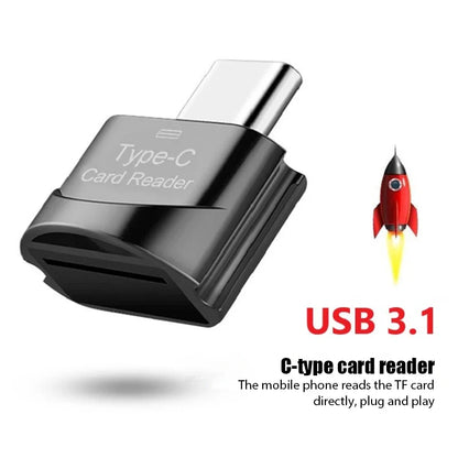 Type C to TF/Micro-SD Card Reader Adapter - OTG High Speed Mini Smart Memory Card Reader for Samsung, Huawei