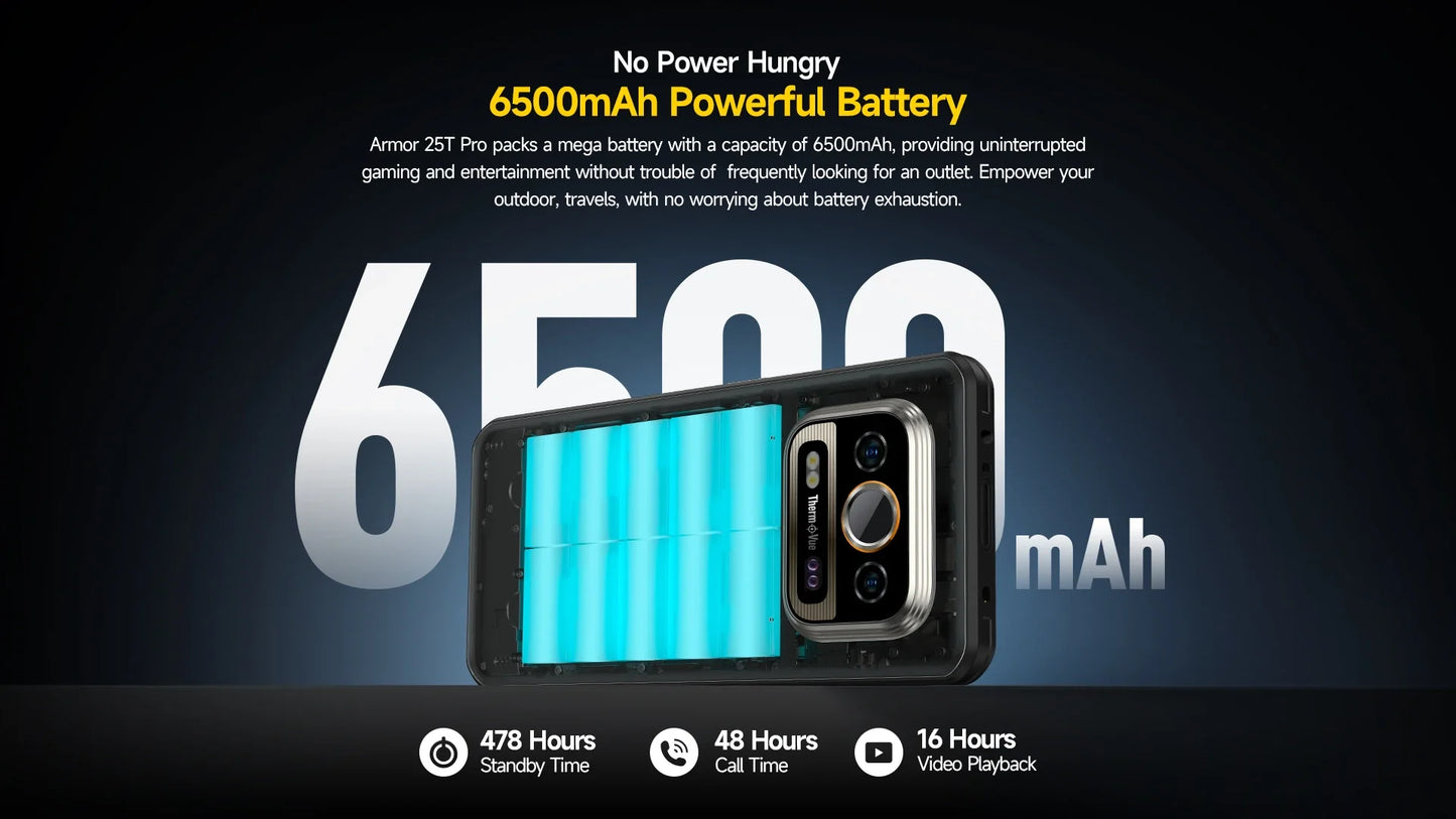 Ulefone Armor 25T Pro 5G Rugged Phone - Thermal Imaging, Android 14, 33W Fast Charging, 50MP+64MP, NFC, Waterproof Smartphone