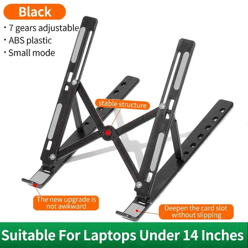 Adjustable Foldable Laptop Stand – Portable Notebook & Tablet Holder for MacBook, iPad & Computer Monitor Desk Support