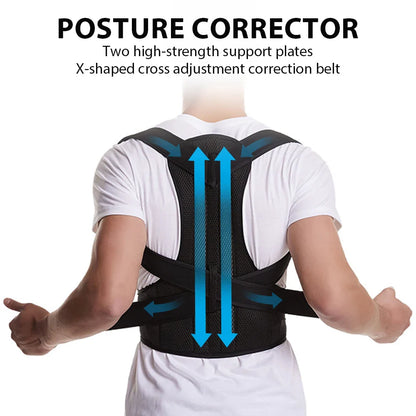 Adjustable Back Brace Posture Corrector Belt – Lumbar & Shoulder Support for Men & Women to Improve Scoliosis