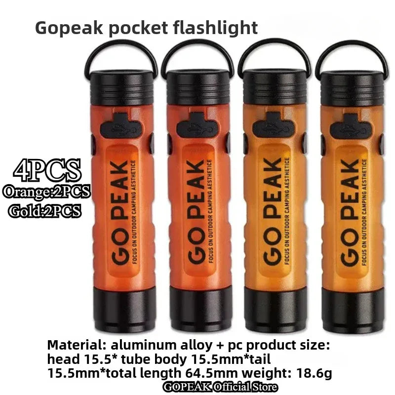 GOPEAK Mini LED Keychain Flashlight – Portable Pocket Clip Light for Outdoor Use, Emergency, Camping & Disaster Relief