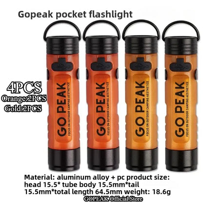 GOPEAK Mini LED Keychain Flashlight – Portable Pocket Clip Light for Outdoor Use, Emergency, Camping & Disaster Relief