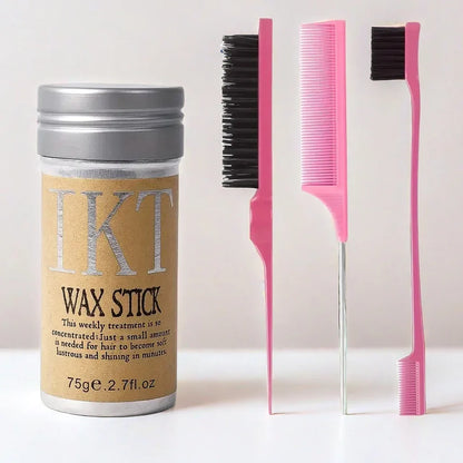 Hair Wax Stick for Kids & Women – Slick Back Gel Pomade with Brush for Toddler Flyaways & Wig Styling