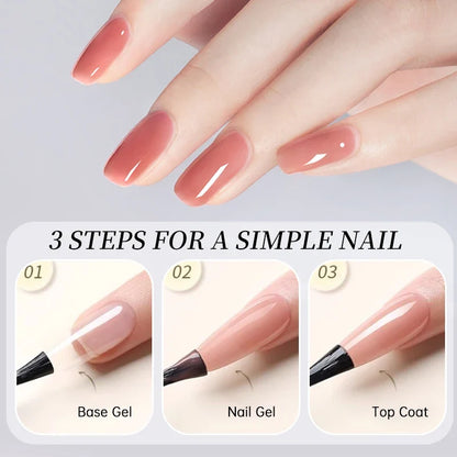 UR SUGAR 2 in 1 Base Gel & No Wipe Top Coat 15ml - Semi-Permanent UV Gel Primer for Nail Art Manicure Design