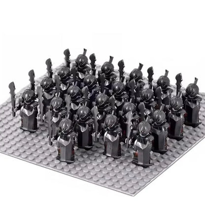 21PCS Medieval Fantasy Warrior Figures – Dwarf, Elf, Knight & Orc Building Brick Toys