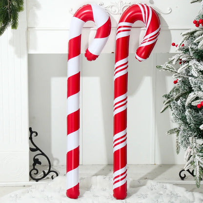 Inflatable Christmas Candy Cane Stick Decoration – Outdoor Xmas Yard Decor 2024–2025 Holiday Home Christmas Party Ornament