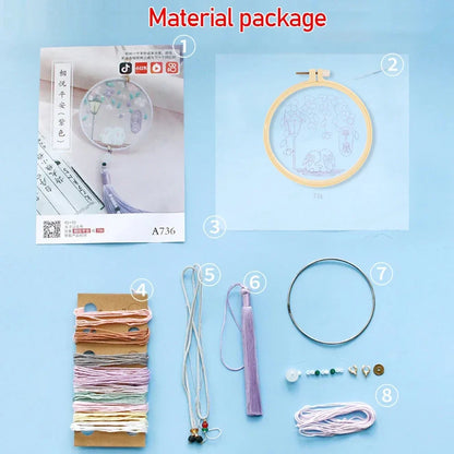 Handmade Embroidered Amulet DIY Kit – Easy Needlework Sewing & Car Pendant Needlepoint for Beginners