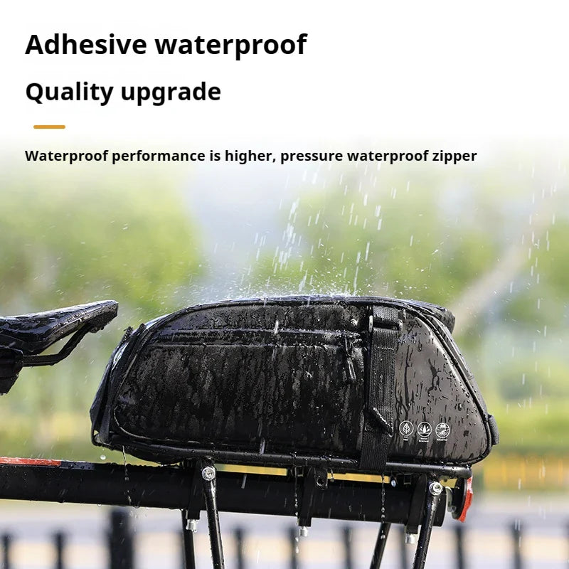 OFFBONDAGE Multifunctional Bicycle Saddlebag — Waterproof Reflective Top Tube Rack Bag, Handheld Large Capacity Adjustable Bike Bag