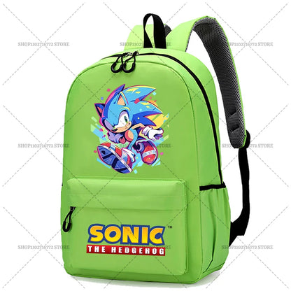 Cartoon Sonic Backpack — School Bag for Kids & Teens Featuring Amy, Rose & Shadow Characters, Perfect Gift for Boys