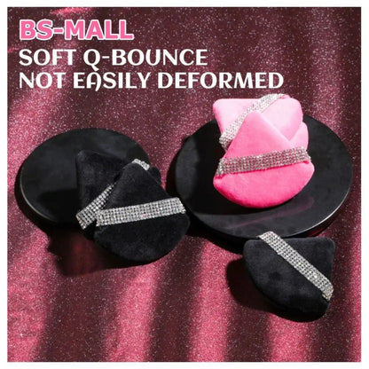 Diamond Triangle Velvet Powder Puff – Soft Makeup Sponge for Smooth Facial Foundation Application