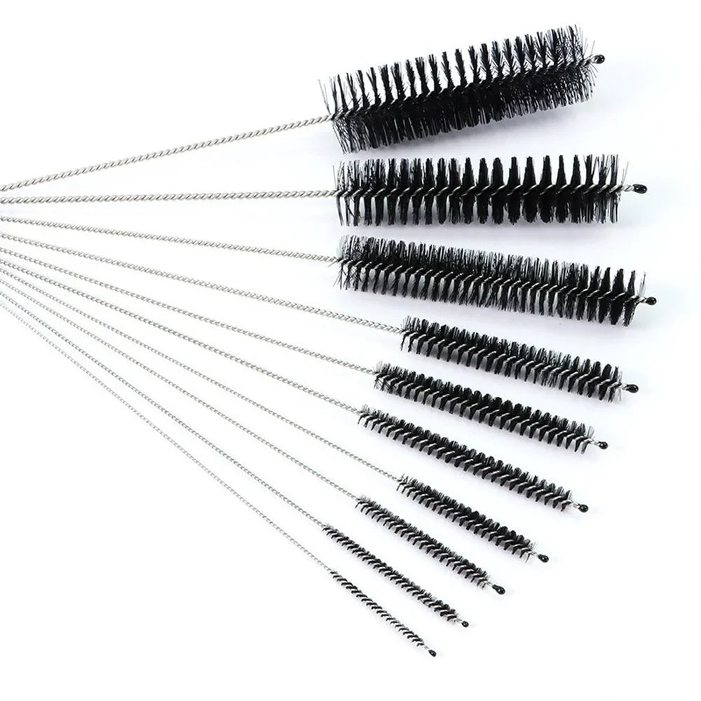 10pcs Nylon Bottle & Straw Cleaning Brush Set – Kitchen Tube, Bottle & Straw Bristle Cleaner Kit