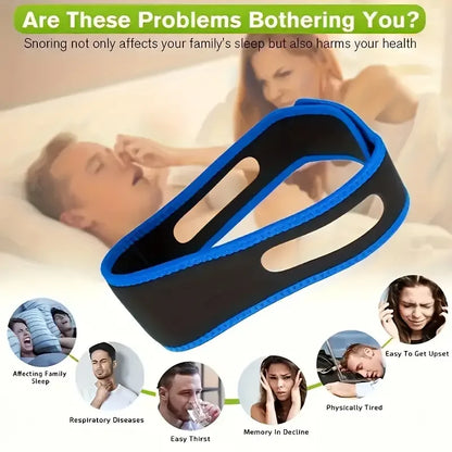 Anti-Snore Chin Strap – Sleep Apnea Belt & Chin Support for Men and Women, Snoring Relief Sleep Aid Tool