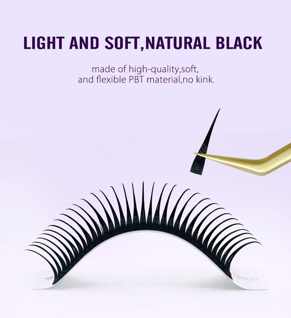 NATUHANA 0.07mm Wet Eyelash Extensions – Manga Wispy Spikes & Premade Fans for Cosplay & Volume