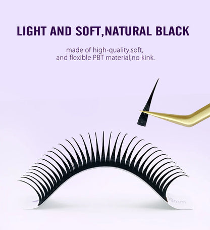 NATUHANA 0.07mm Wet Eyelash Extensions – Manga Wispy Spikes & Premade Fans for Cosplay & Volume