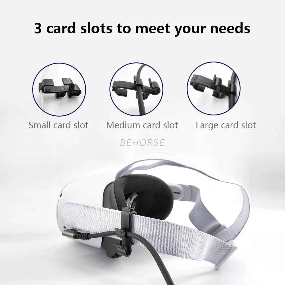 VR Cable Clamp Buckle – Data Line Fixer & Earphone Cord Clip for Oculus Quest 2 / Pico Neo 3, VR Strap Accessory