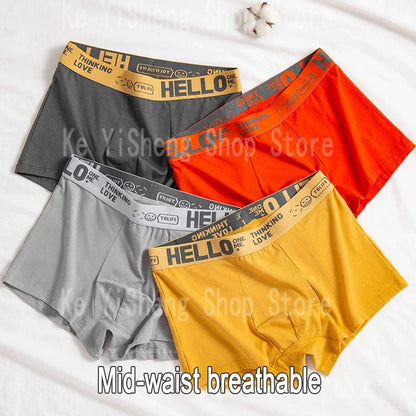 10PCS Men's Mid-Waist Boxers – Breathable, Lightweight Underwear Set in Multiple Colors