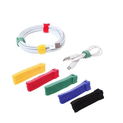 50 Pcs Reusable Adjustable Fastening Cable Ties – Nylon Hook and Loop Cord Management Straps for Organizing Wires