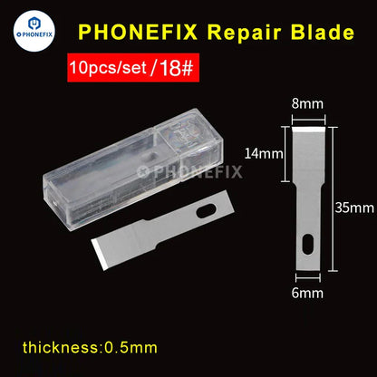 10pcs Precision Scalpel Knife Blades – #4A #11 #18 Non-Slip Metal Craft Replacement for Engraving, PCB Repair, DIY Tools