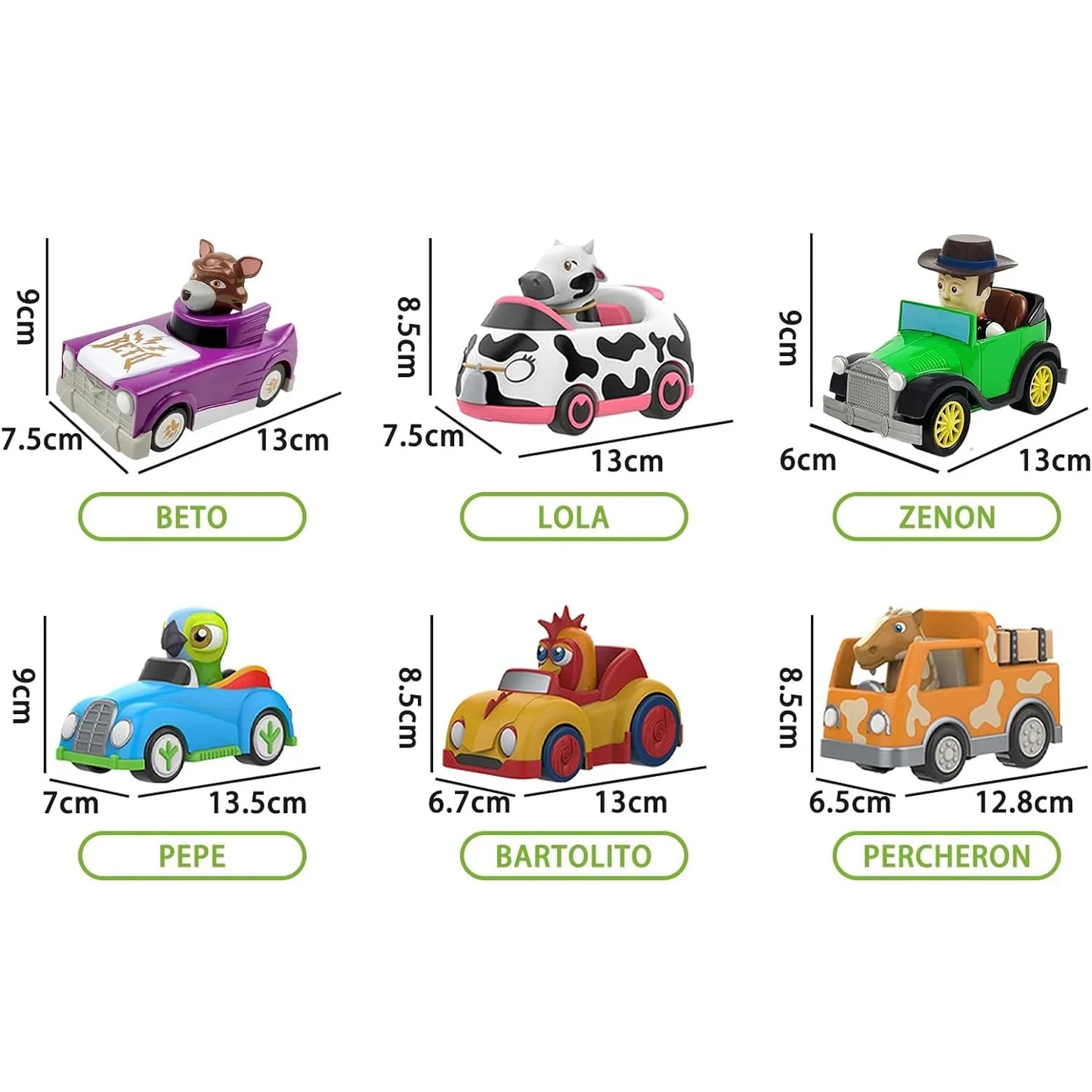 La Granja De Zenon Bartolito Pull-Back Toy Car – Inertia Car Set for Kids 1-3 Years, Birthday Gift