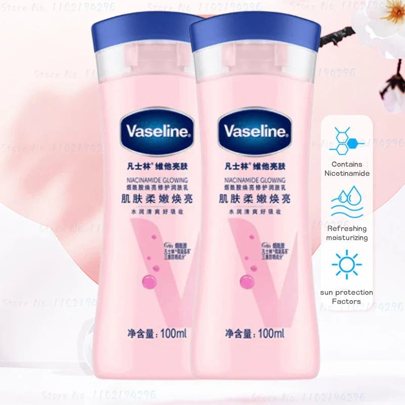 Whitening & Moisturizing Vaseline Body Lotion – Niacinamide Brightening Skin Lotion, 100ml/400ml Options